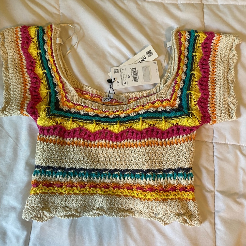 Zara multicolor knit top